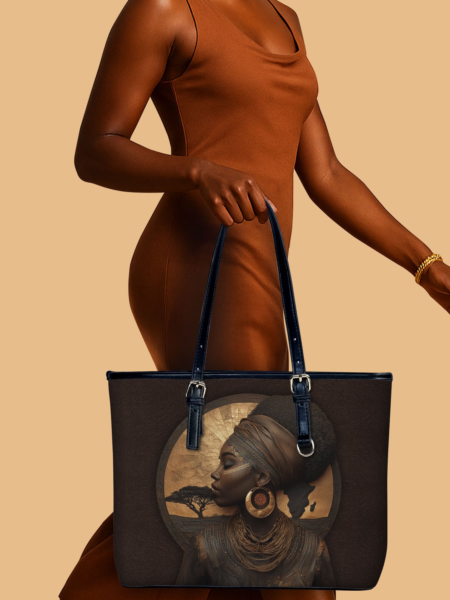 Africa's Spirit Leather Bucket Bag QR0TD417