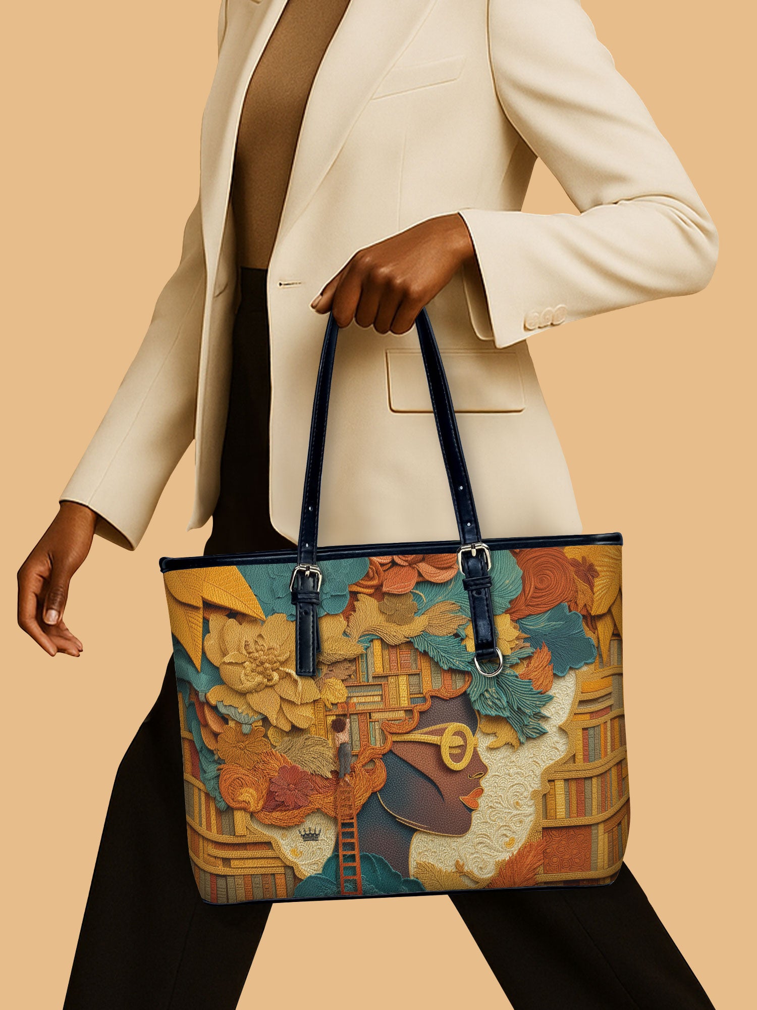 Bound by Knowledge Leather Bucket Bag QR0TD424