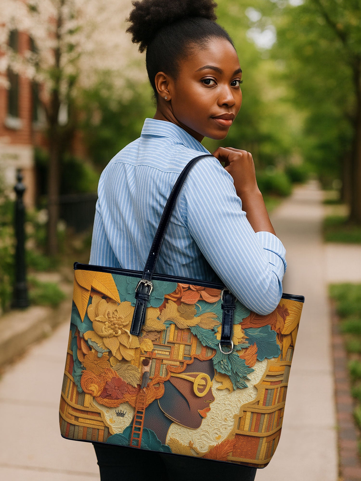 Bound by Knowledge Leather Bucket Bag QR0TD424