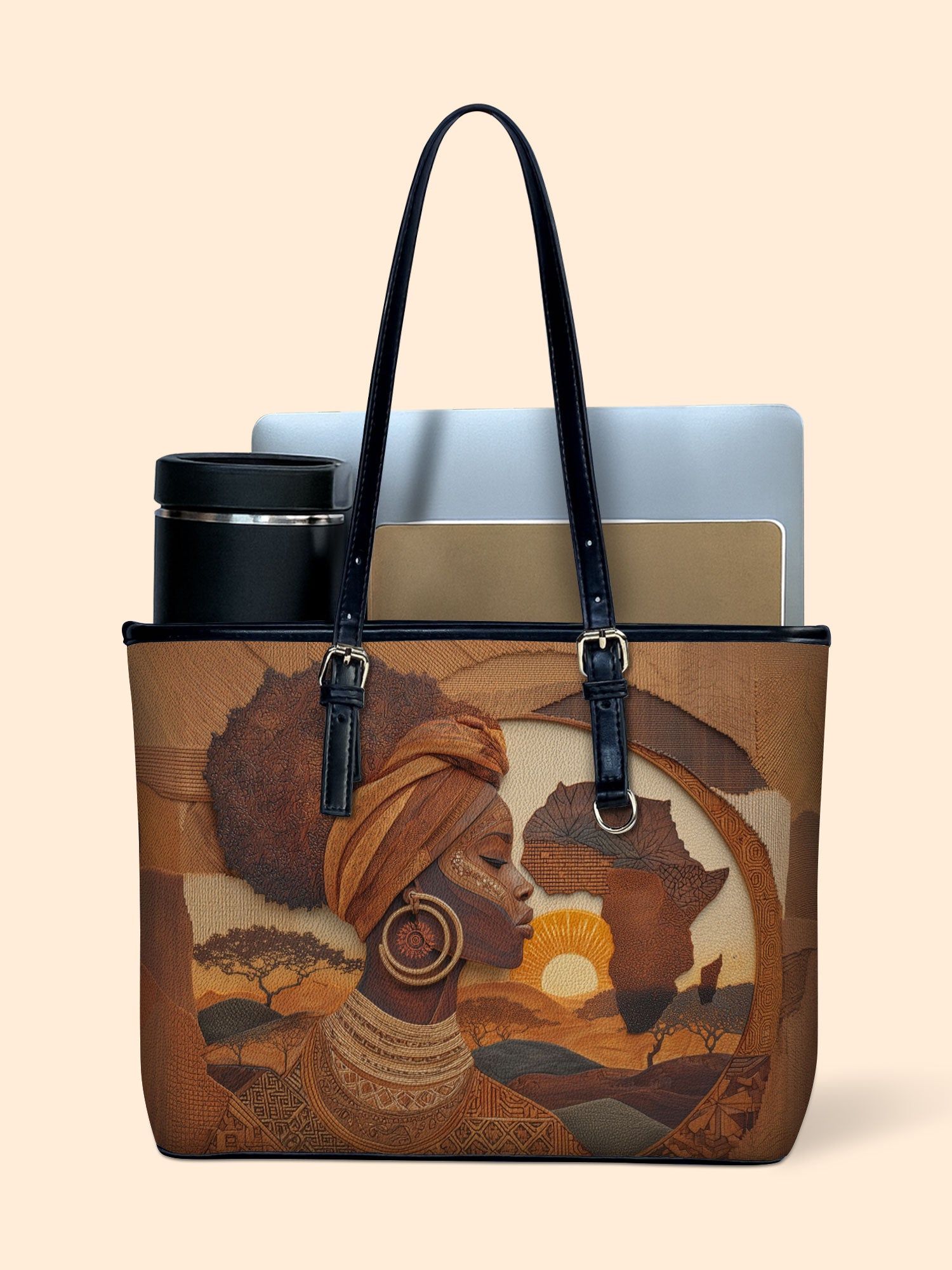 Roots of Africa Leather Bucket Bag QR0TD416