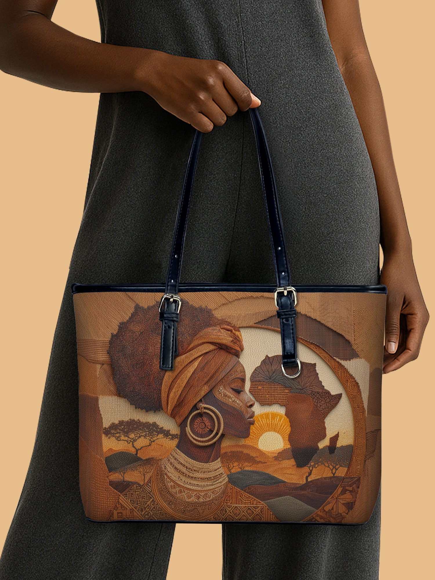 Roots of Africa Leather Bucket Bag QR0TD416