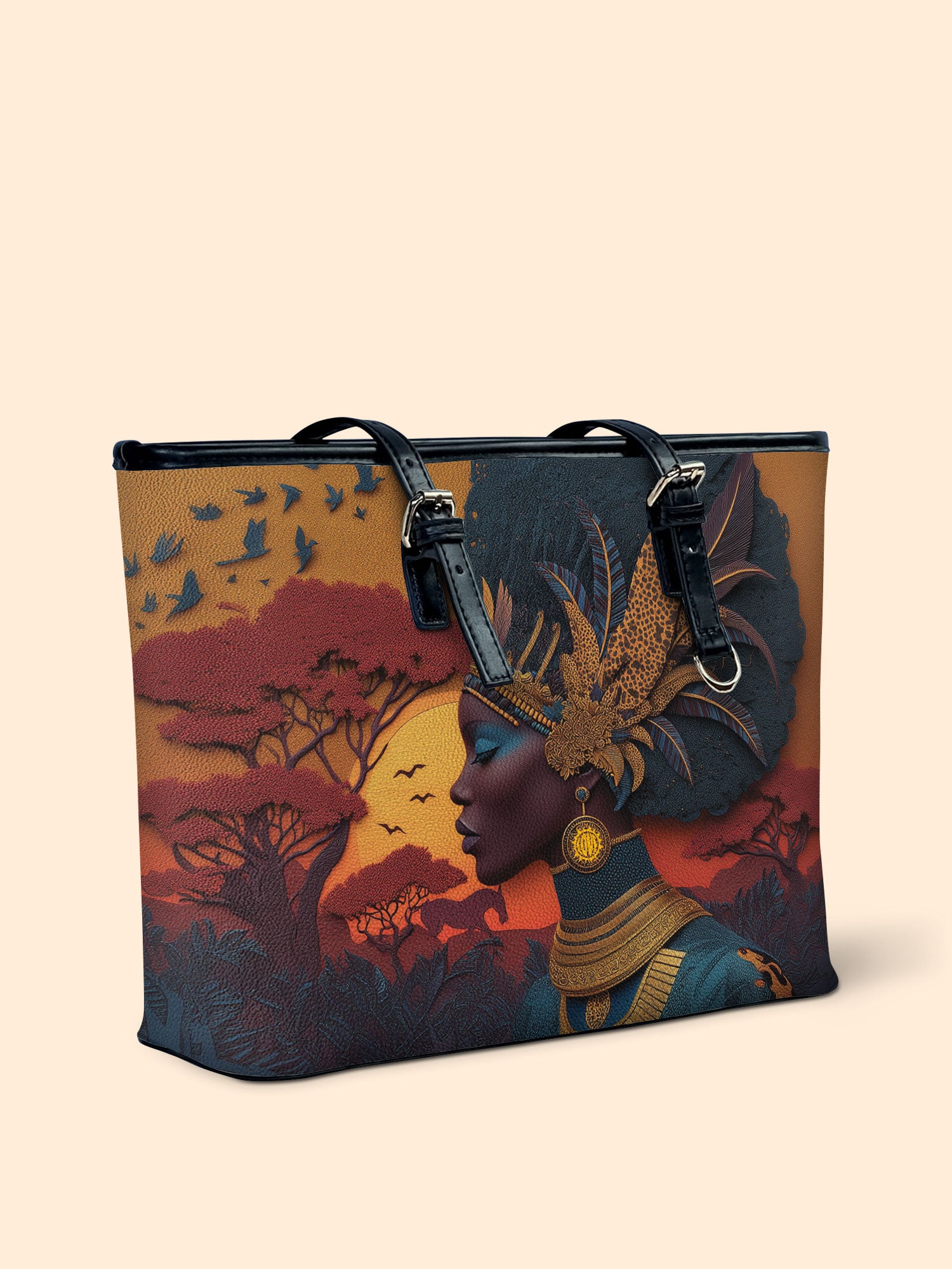 African Aspirations Leather Bucket Bag QR0HH145