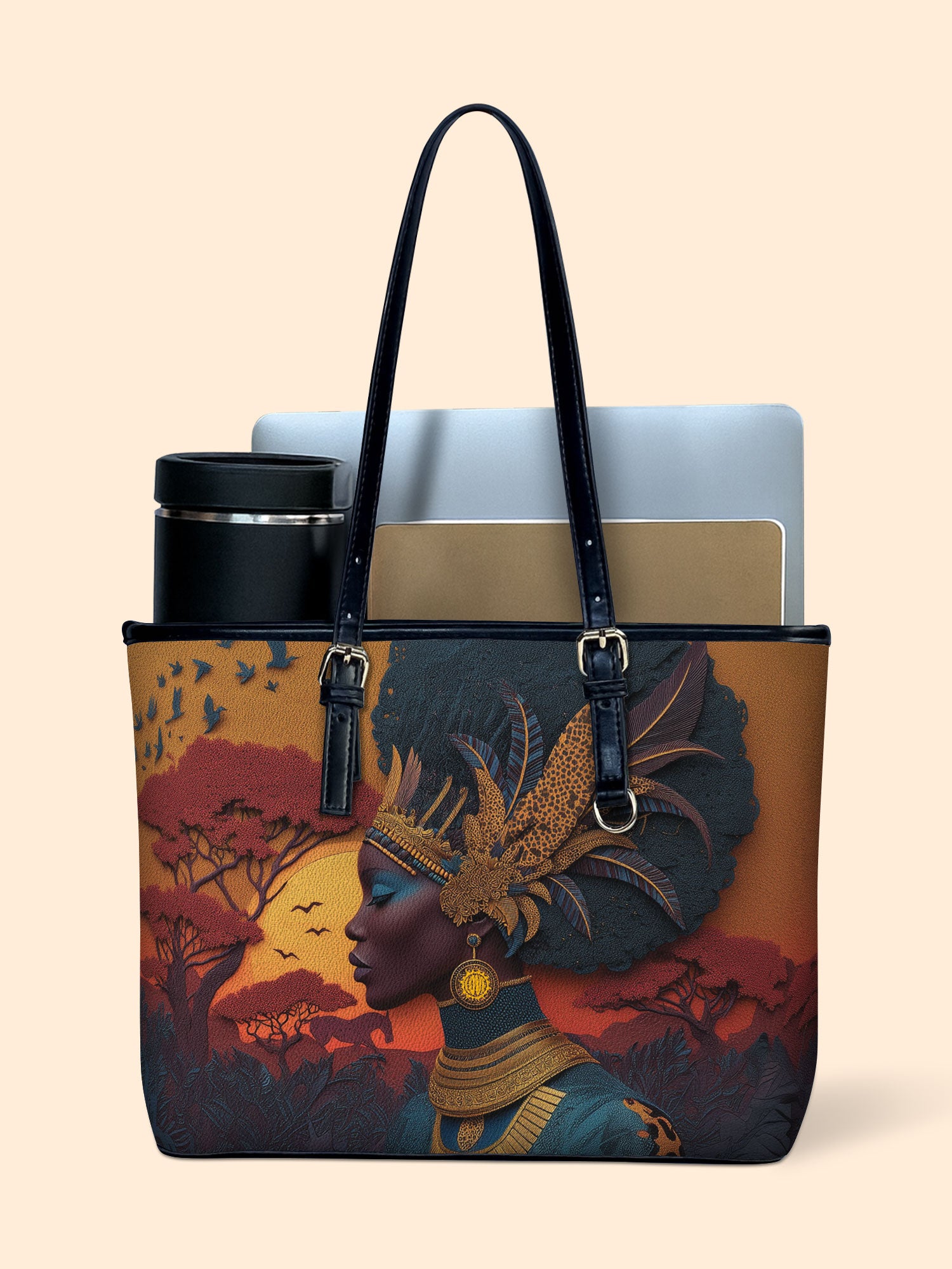 African Aspirations Leather Bucket Bag QR0HH145