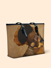 African Tribe Woman Leather Bucket Bag QR0HH144