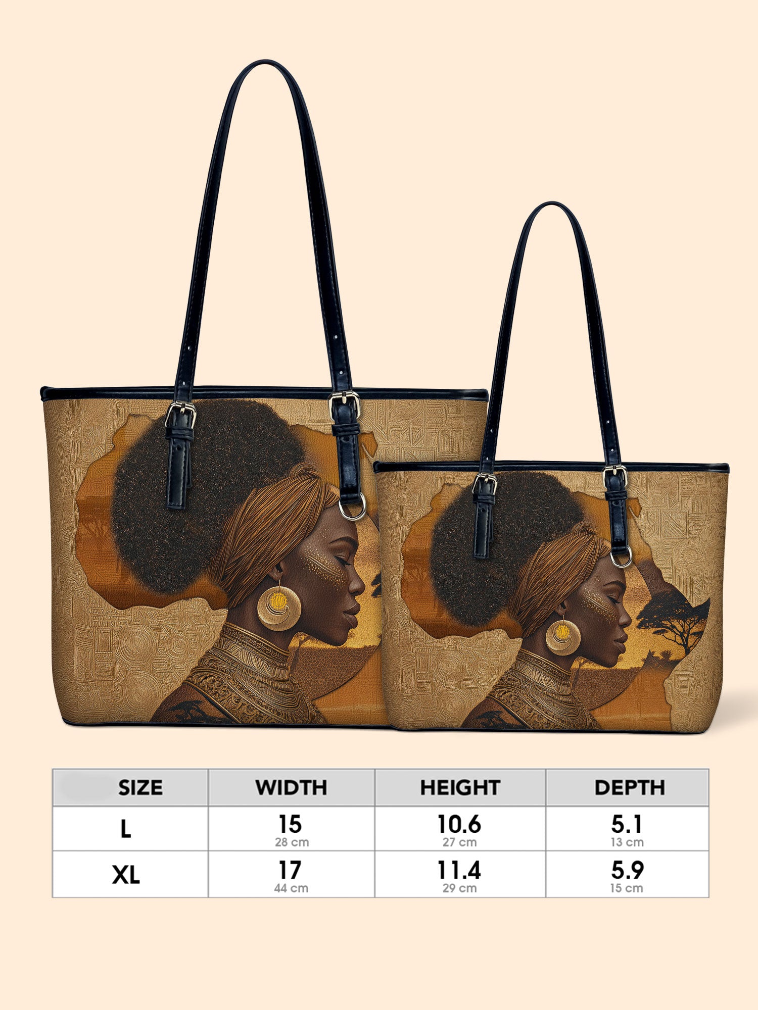 African Tribe Woman Leather Bucket Bag QR0HH144