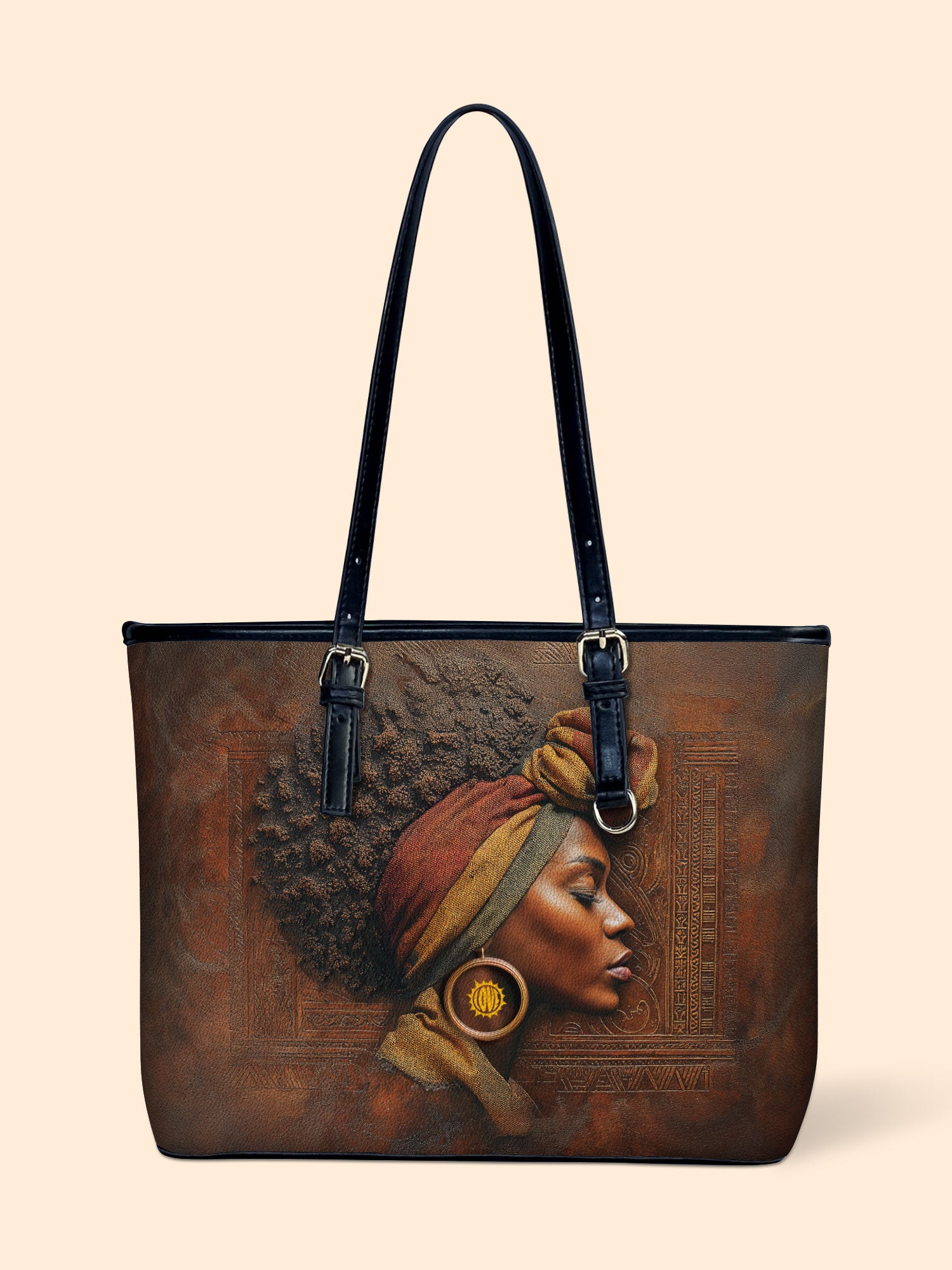 Afro-Elegance Leather Bucket Bag QR0HH147