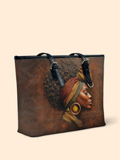 Afro-Elegance Leather Bucket Bag QR0HH147