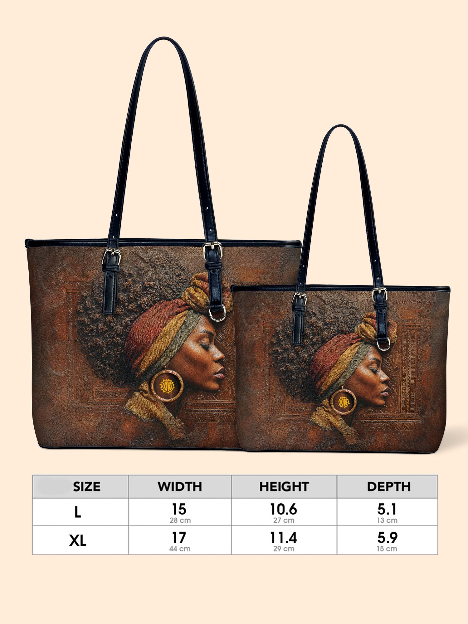 Afro-Elegance Leather Bucket Bag QR0HH147