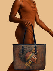 Afro-Elegance Leather Bucket Bag QR0HH147