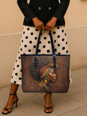 Afro-Elegance Leather Bucket Bag QR0HH147