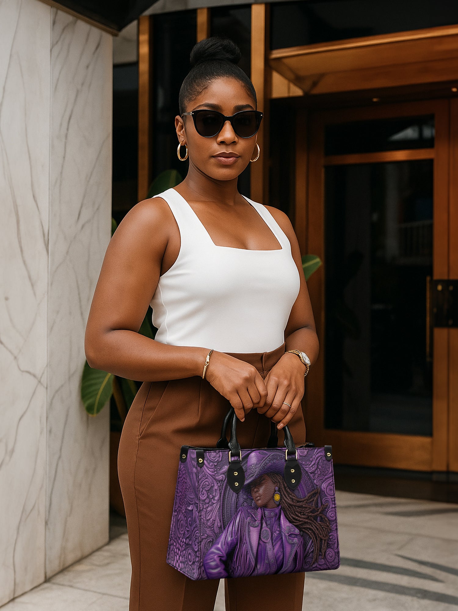 Bronze Horizon Premium Leather Handbag QR0TD458