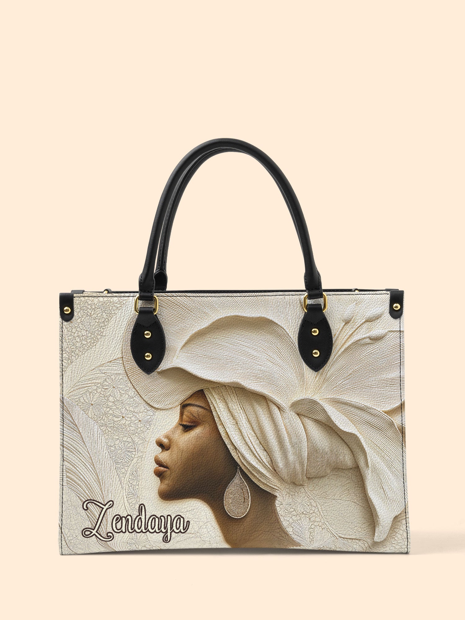 Ivory Blossom Premium Leather Handbag