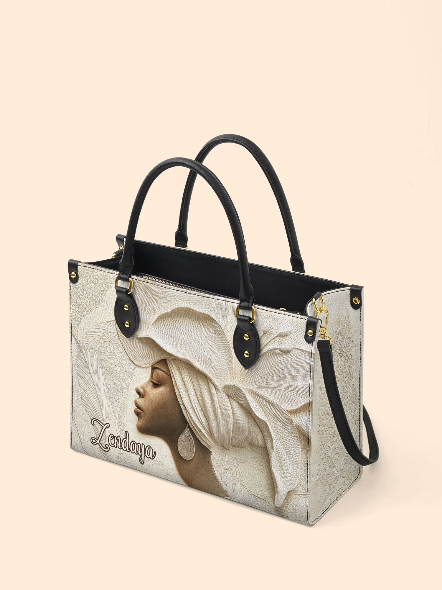 Ivory Blossom Premium Leather Handbag