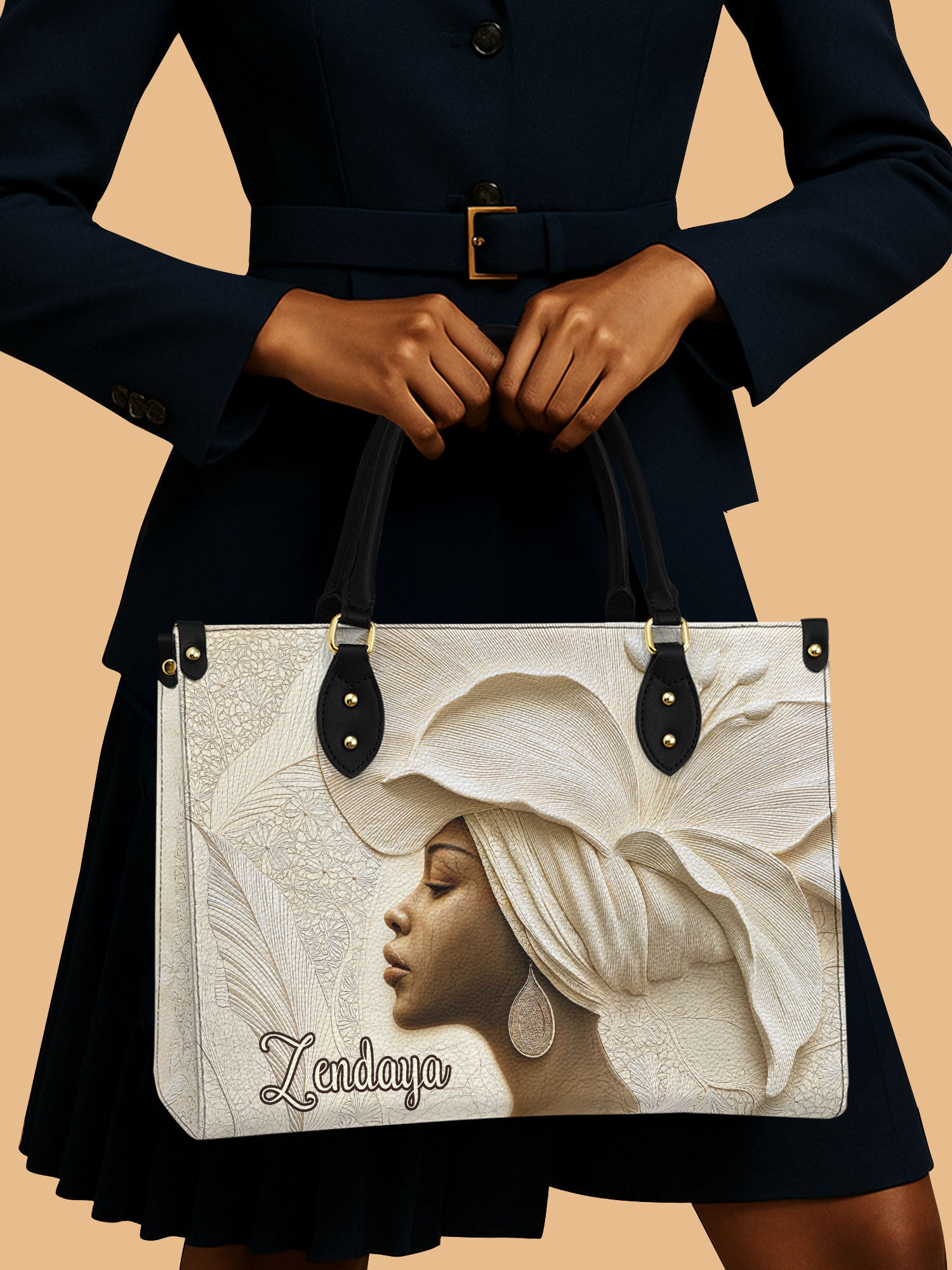Ivory Blossom Premium Leather Handbag
