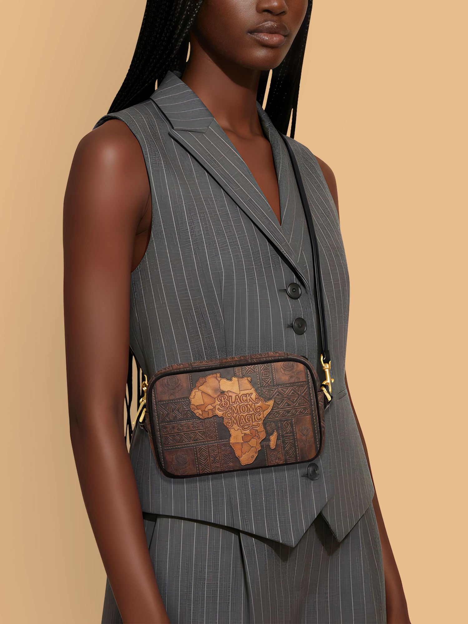 Black Mom Magic Boxy Crossbody Bag QR0XD1047