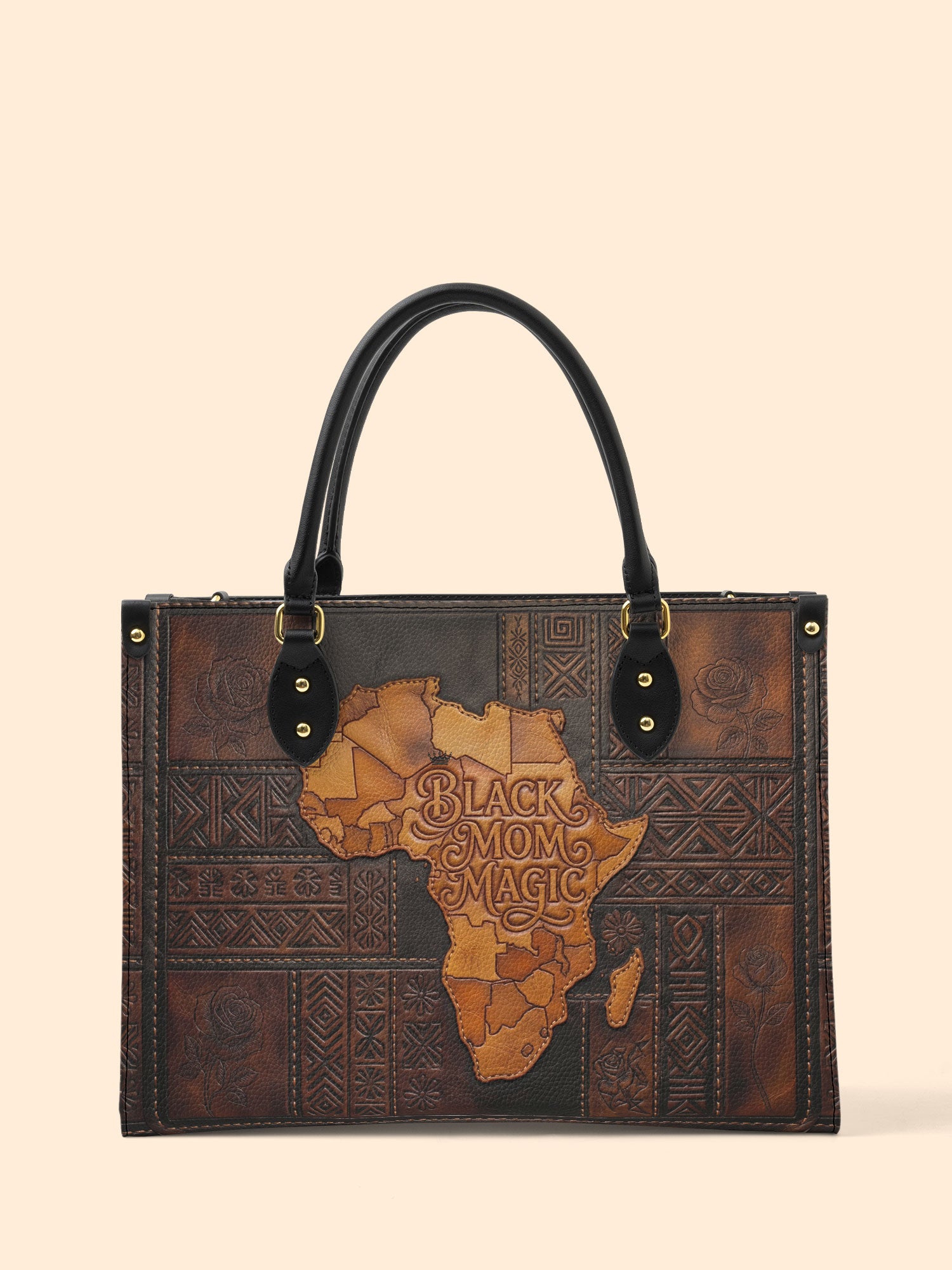 Black Mom Magic Premium Leather Handbag QR0XD1047