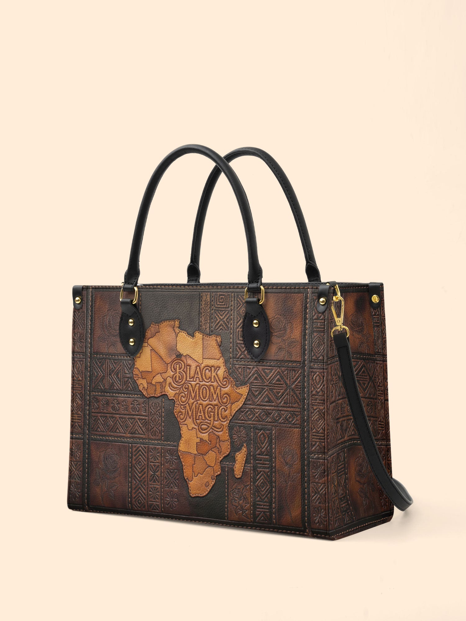 Black Mom Magic Premium Leather Handbag QR0XD1047