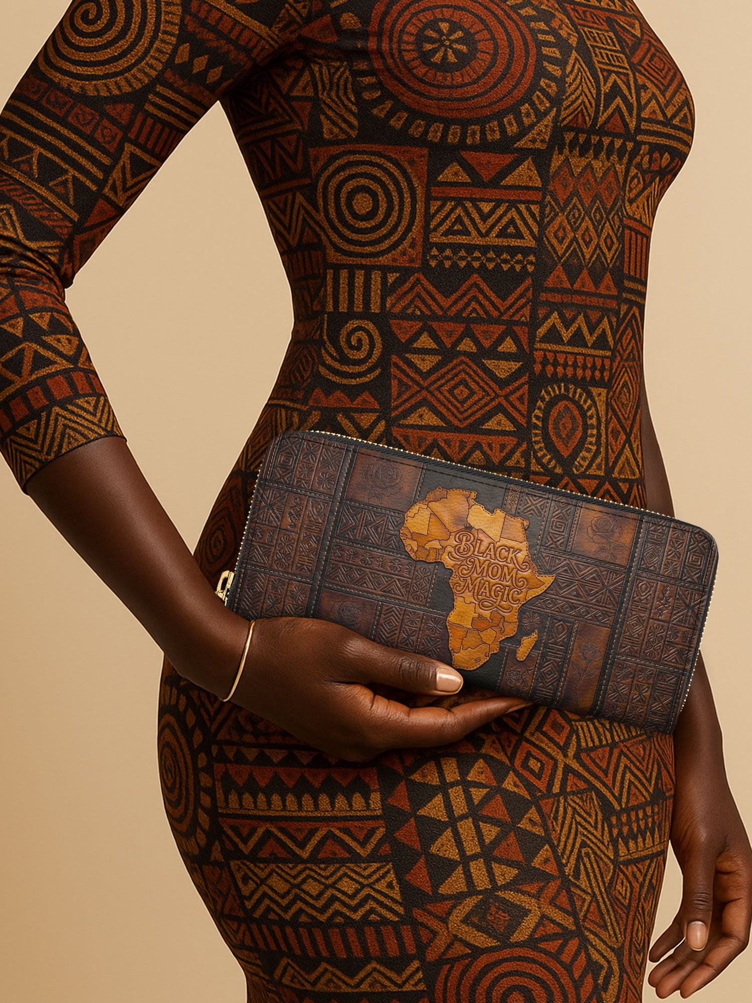 Black Mom Magic Slimline Zippy Wallet QR0XD1047