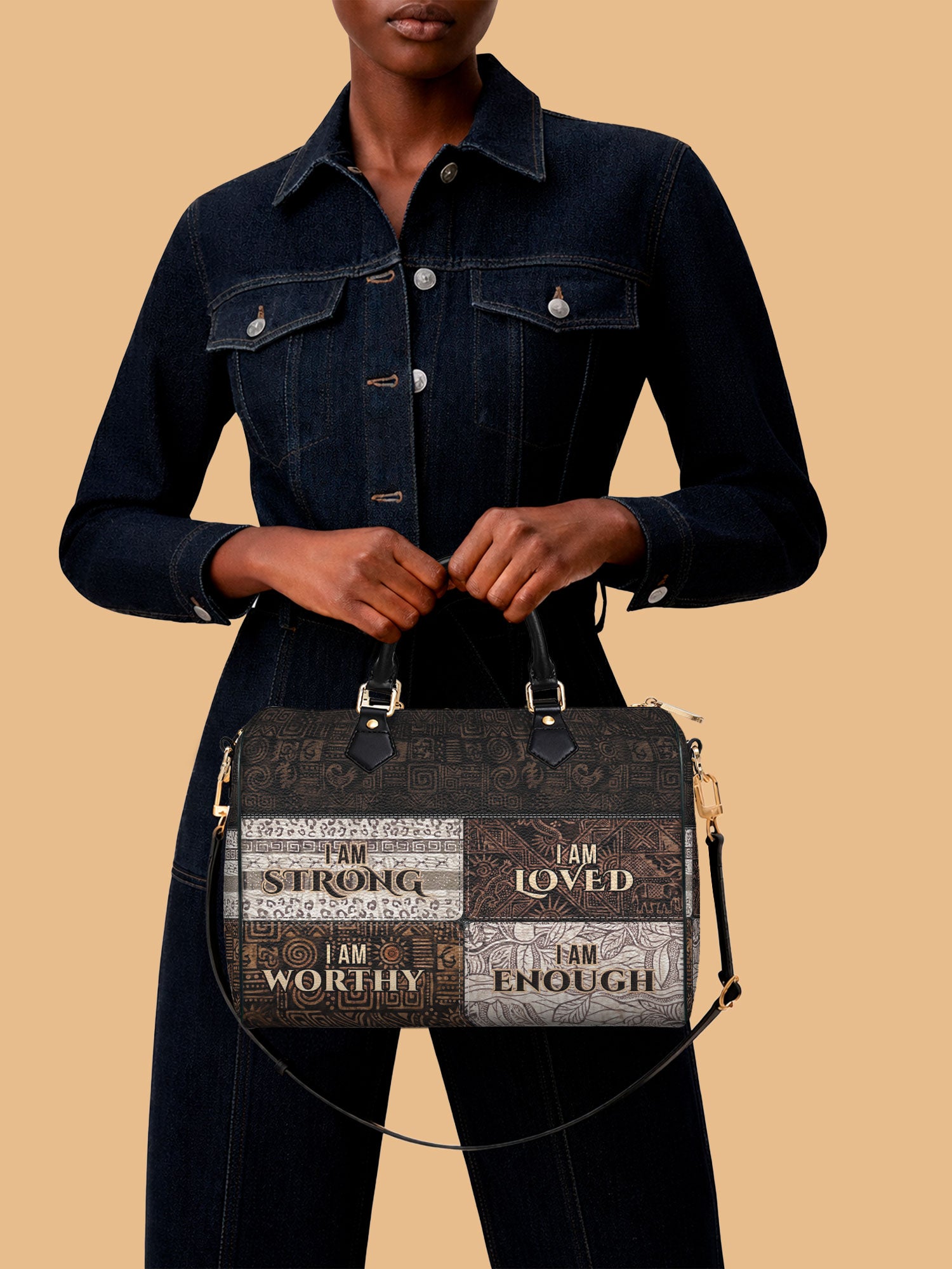 I Am Leather Boston Bag QR0HH208