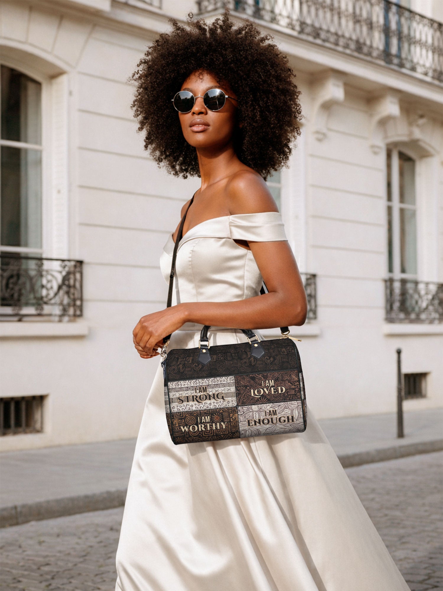 I Am Leather Boston Bag QR0HH208