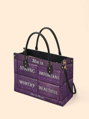 Rooted Mama Premium Leather Handbag QR0TD663