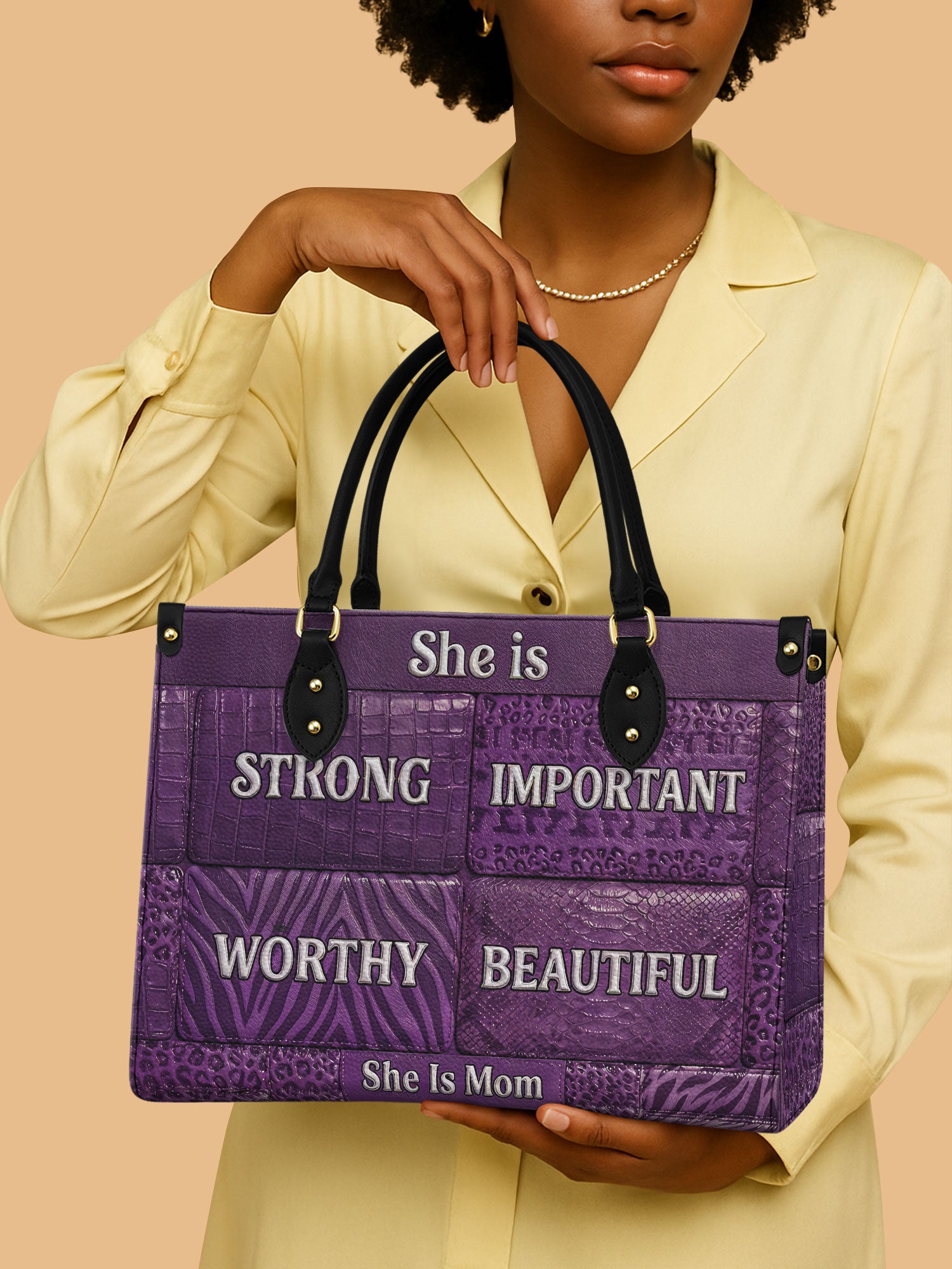 Rooted Mama Premium Leather Handbag QR0TD663