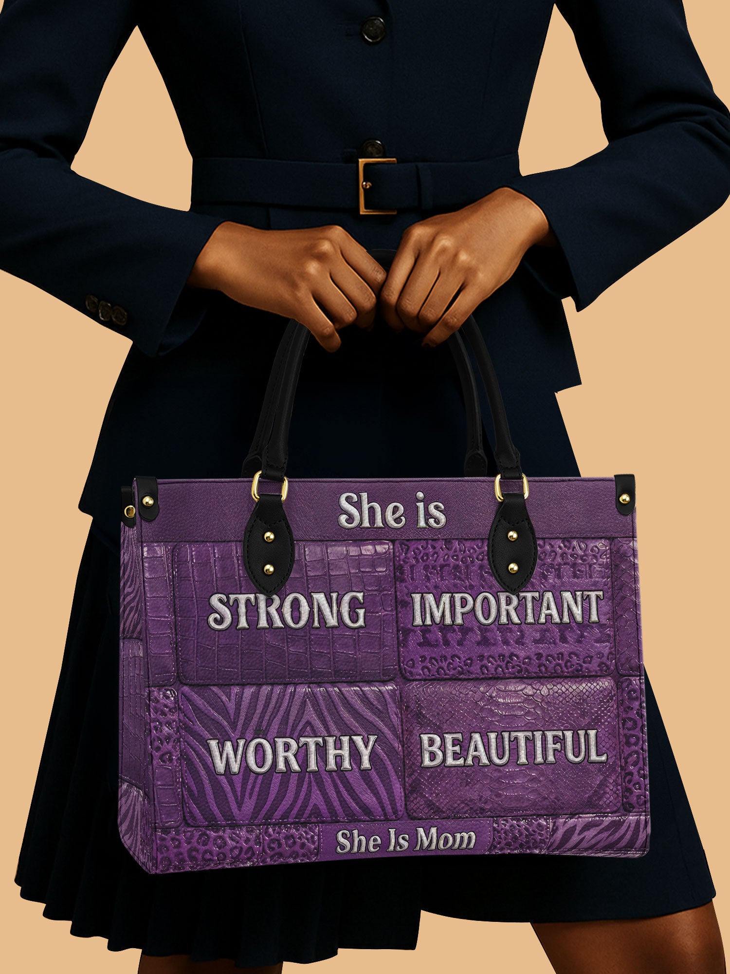 Rooted Mama Premium Leather Handbag QR0TD663