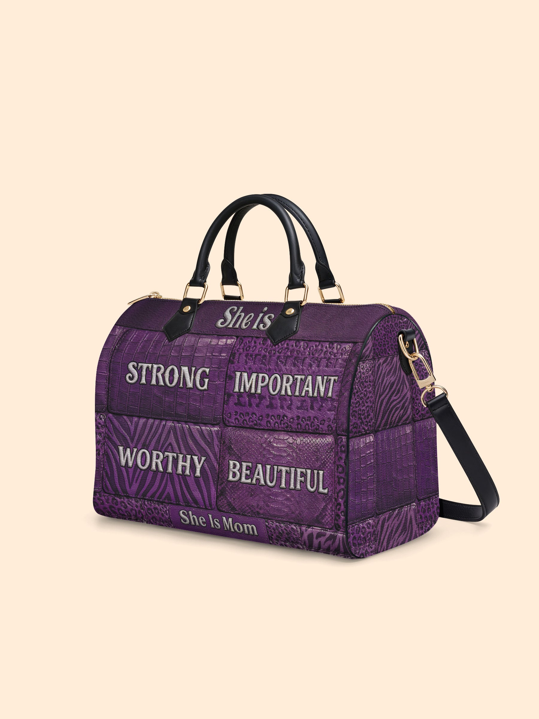 Rooted Mama Leather Boston Bag QR0TD663