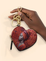 Ancestral Reign Heart Coin Pouch Bag Charm QR0XD857