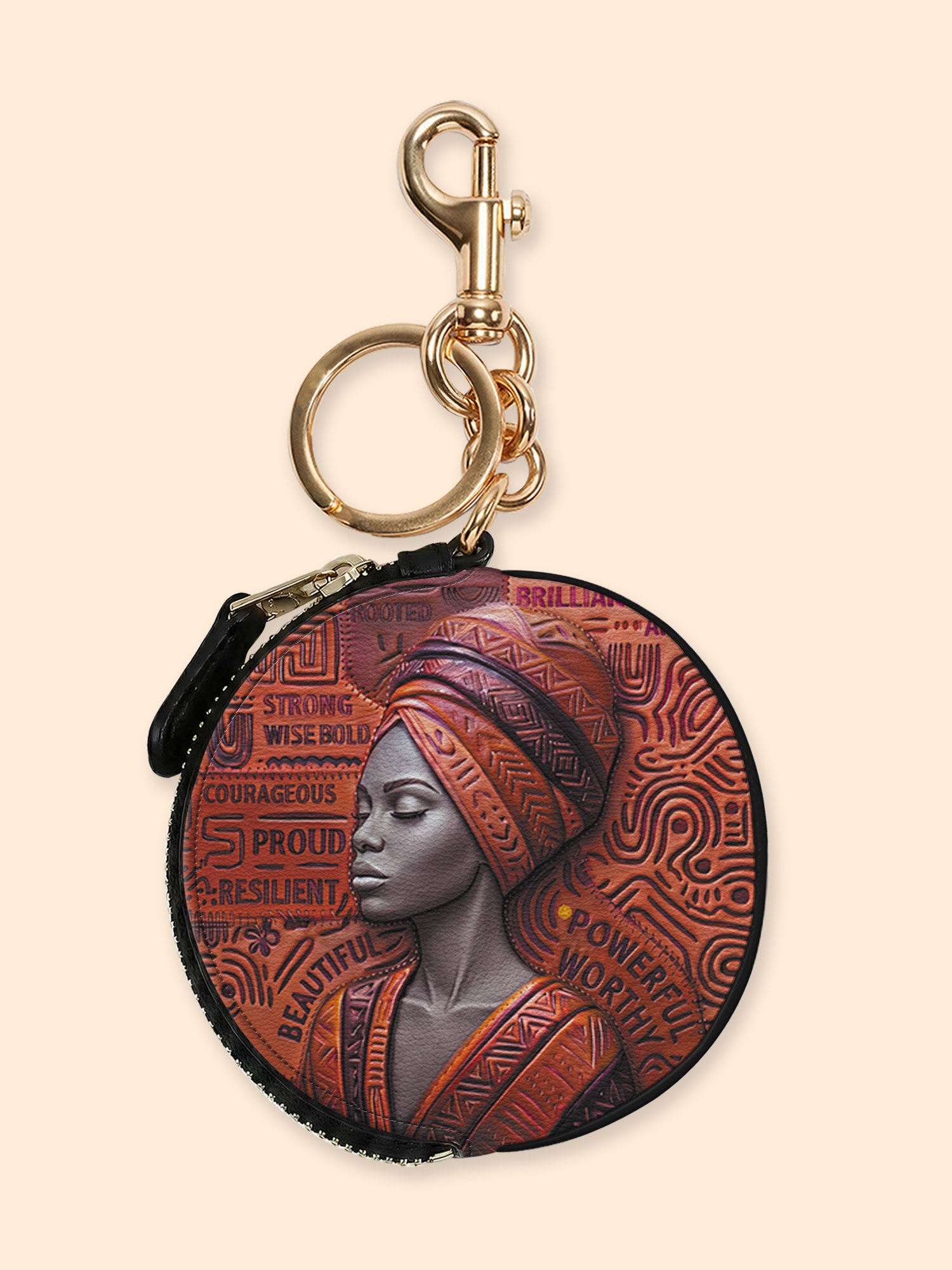 Ancestral Reign Circular Coin Pouch Bag Charm QR0XD857