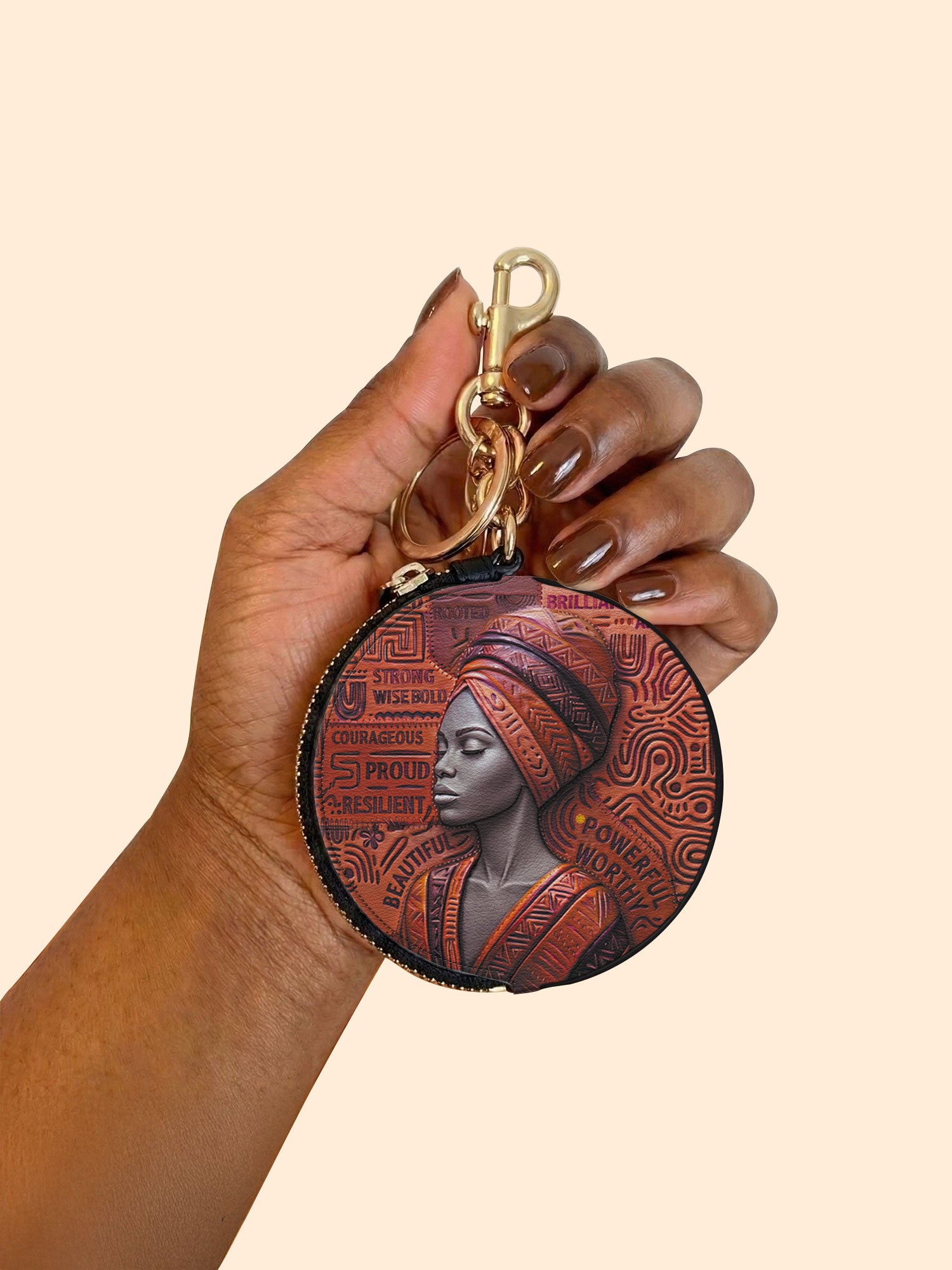 Ancestral Reign Circular Coin Pouch Bag Charm QR0XD857