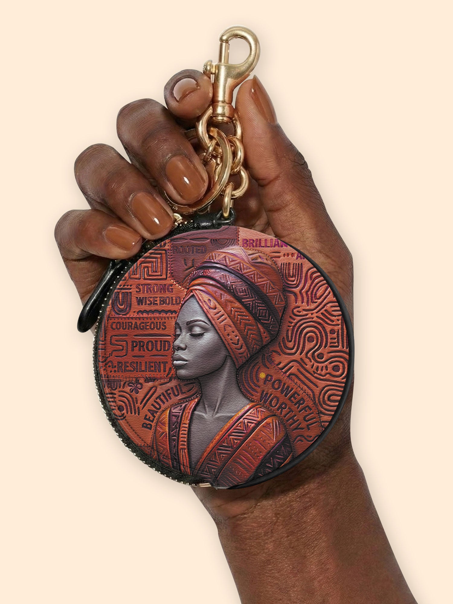 Ancestral Reign Circular Coin Pouch Bag Charm QR0XD857