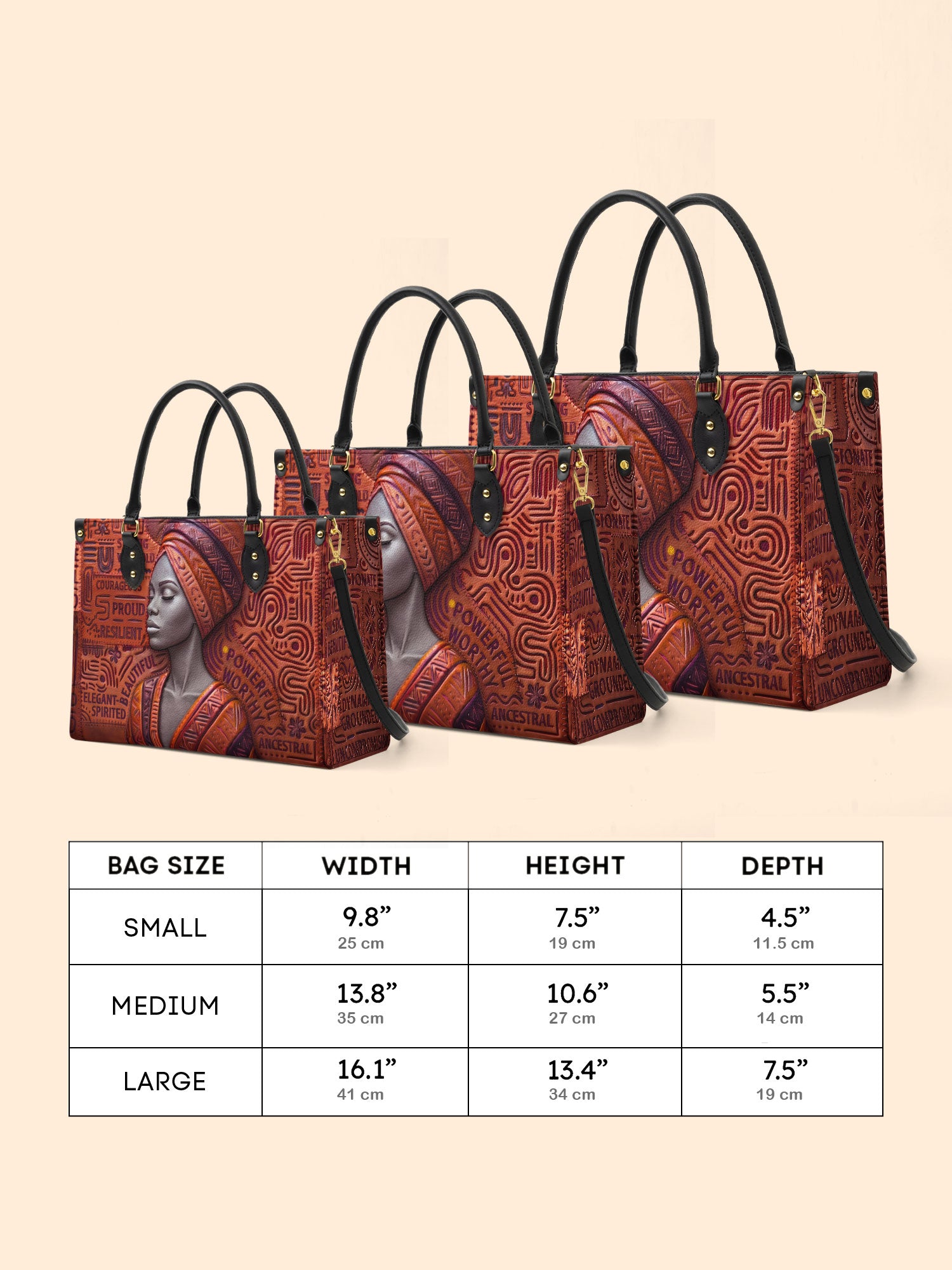 Ancestral Reign Premium Leather Handbag QR0XD857