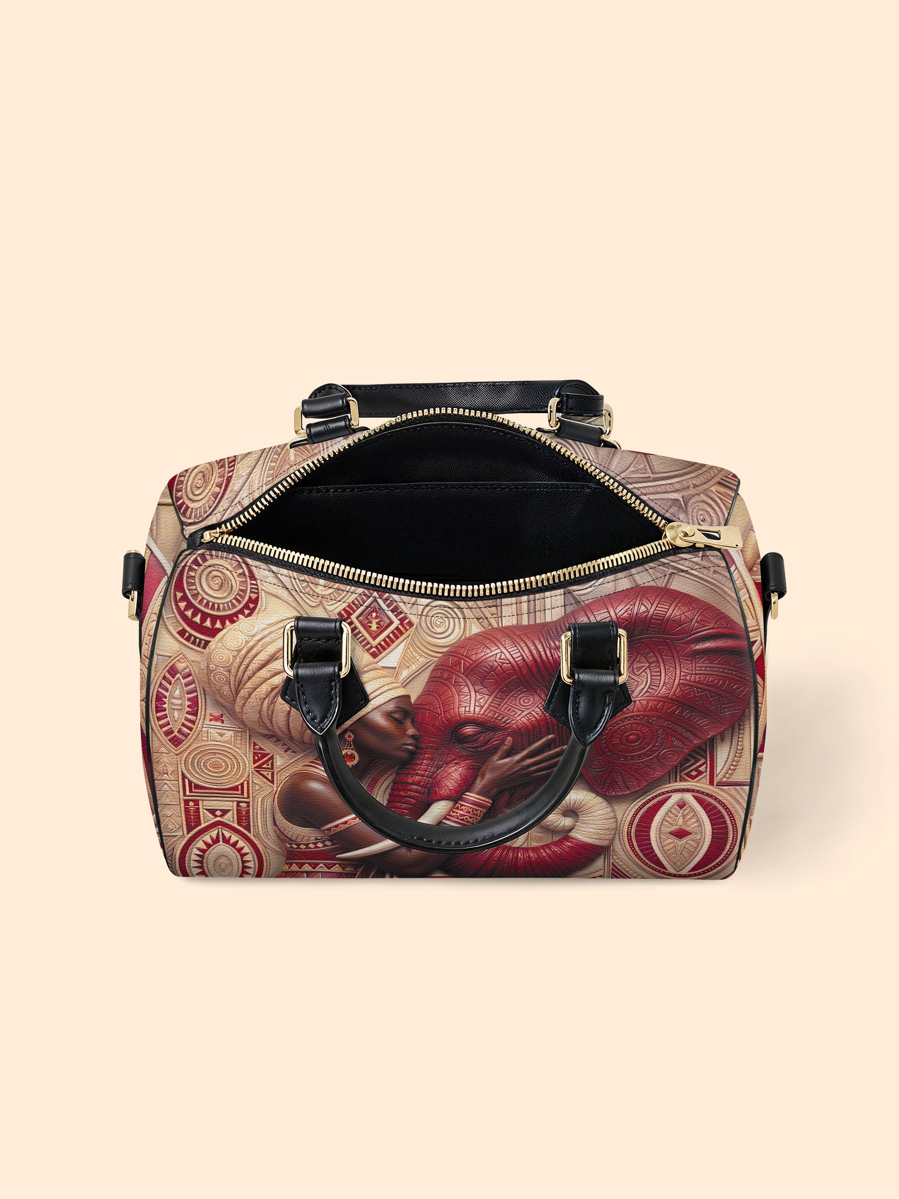 Walk in Strength Leather Boston Bag QR0XD300
