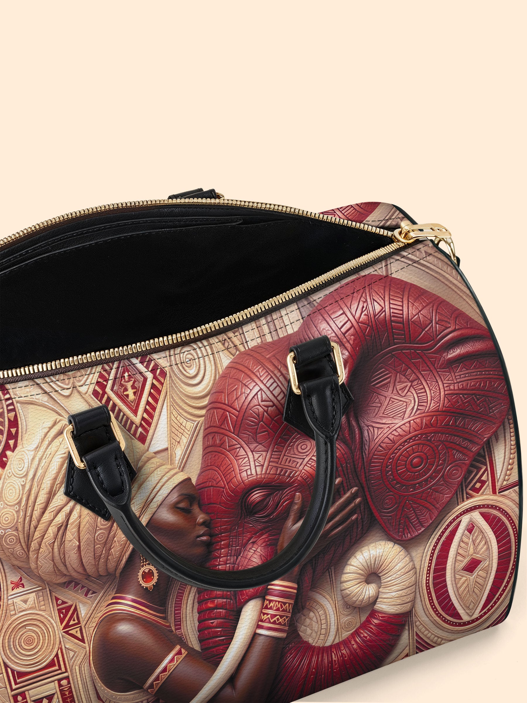 Walk in Strength Leather Boston Bag QR0XD300