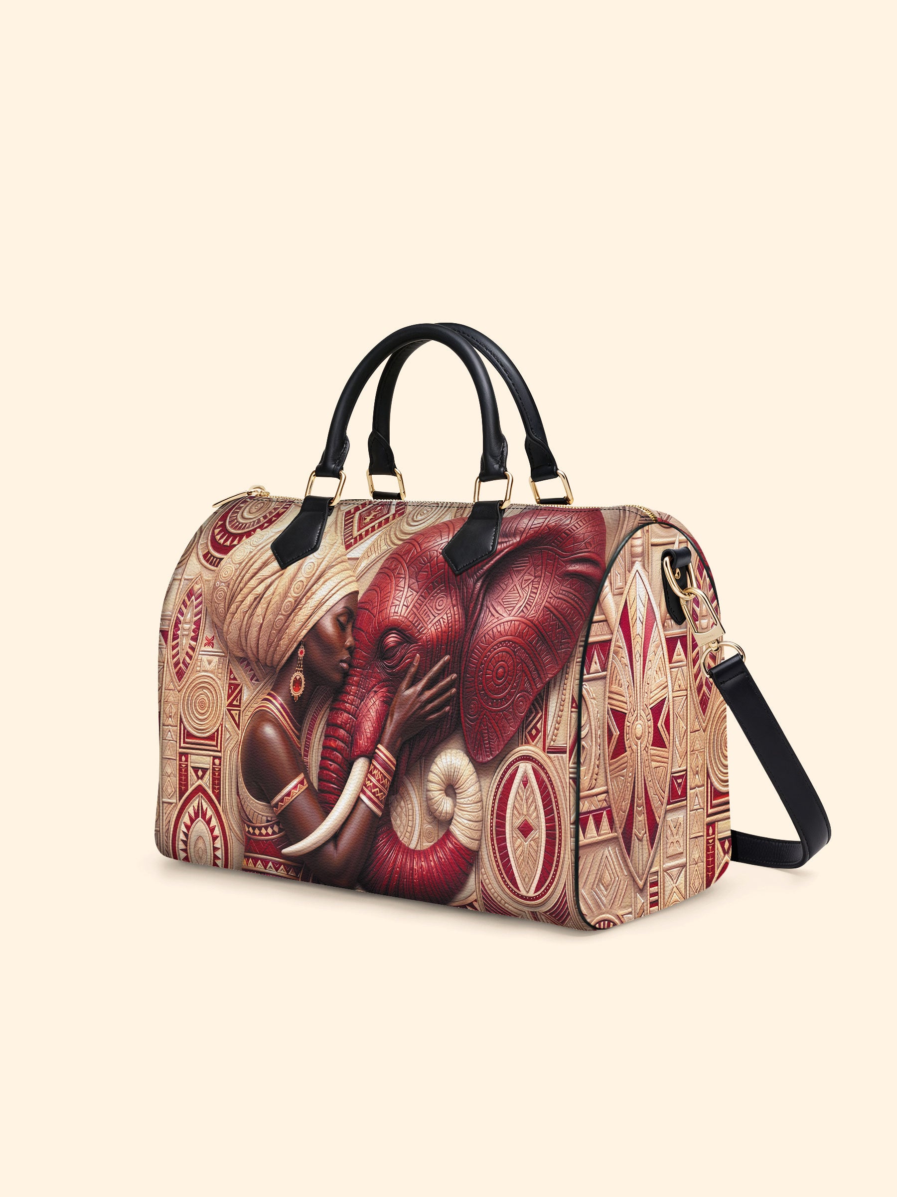 Walk in Strength Leather Boston Bag QR0XD300