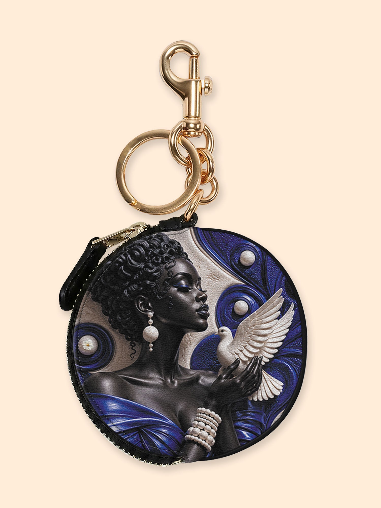 🎁 Royal Serene Circular Coin Pouch Bag Charm QR0HH213 (100% off)