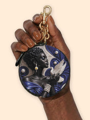 Royal Serene Circular Coin Pouch Bag Charm QR0HH213