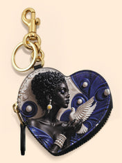 Royal Serene Heart Coin Pouch Bag Charm QR0HH213