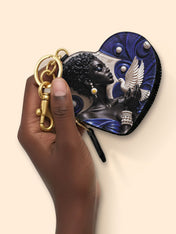 Royal Serene Heart Coin Pouch Bag Charm QR0HH213
