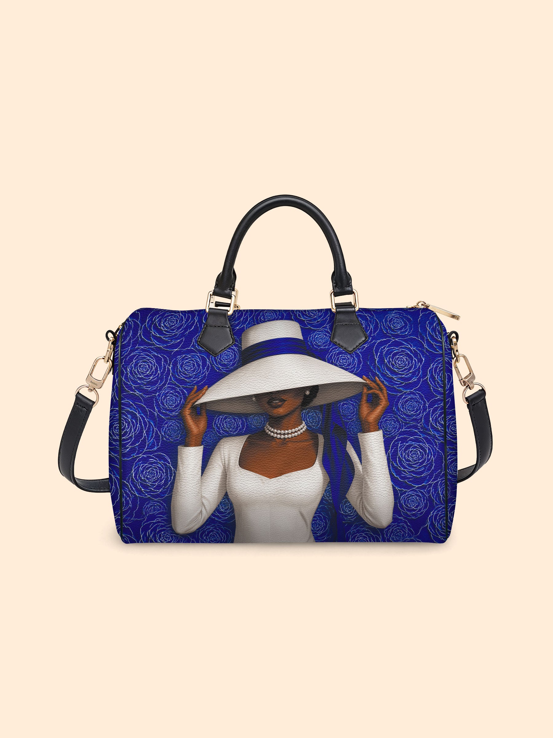 Royal Bloom Leather Boston Bag QR0TV281