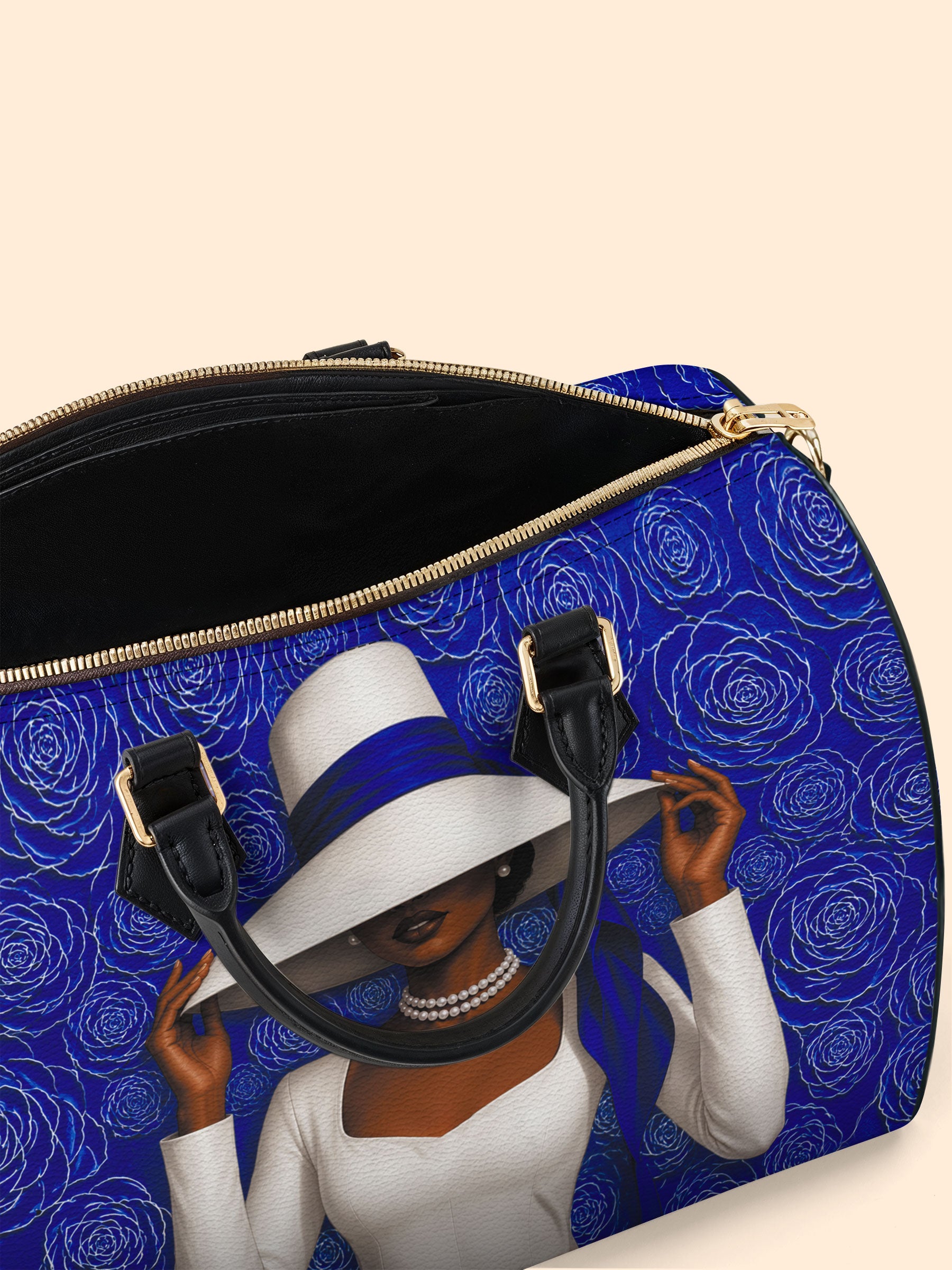 Royal Bloom Leather Boston Bag QR0TV281
