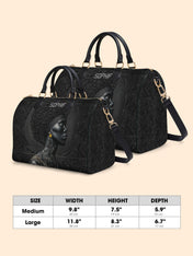 Crowned In Onyx Leather Boston Bag