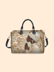 Divine Melanin Leather Boston Bag QR0TD553