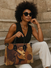 Golden Melanin Premium Leather Handbag QR0TD292