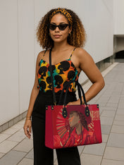 Desert Rose Belle Premium Leather Handbag QR0TD500