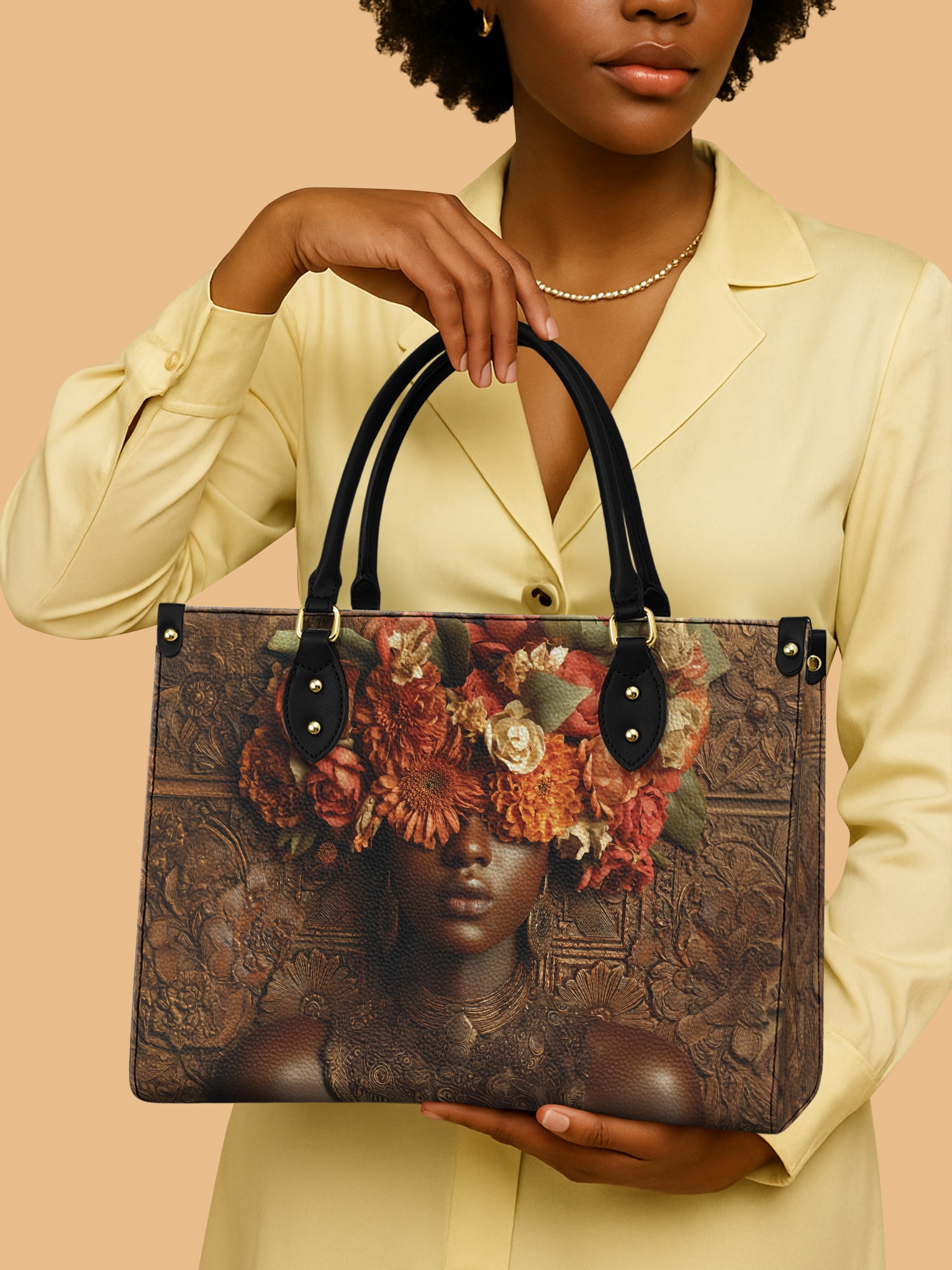Floral Goddess Premium Leather Handbag QR0TV043