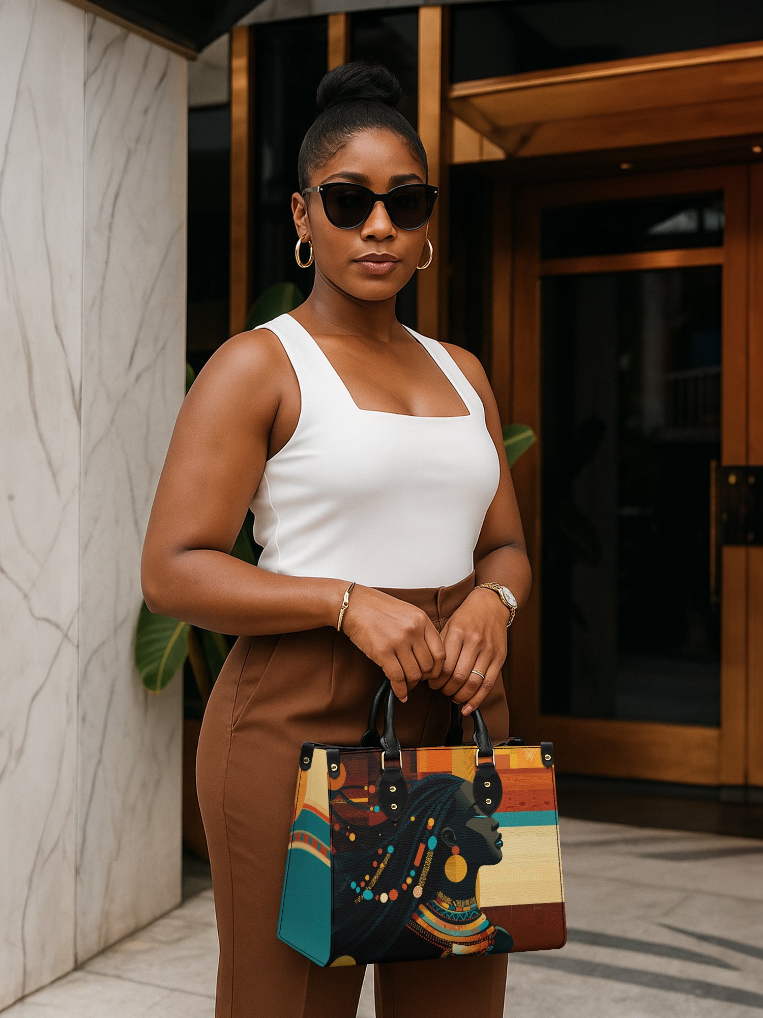 Ebony Horizon Premium Leather Handbag QR0TV179