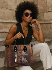 Black Mom Essence Premium Leather Handbag QR0TV272