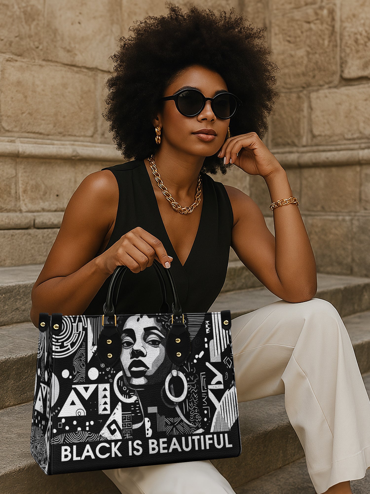 Black Beauty Premium Leather Handbag QR0XD1026